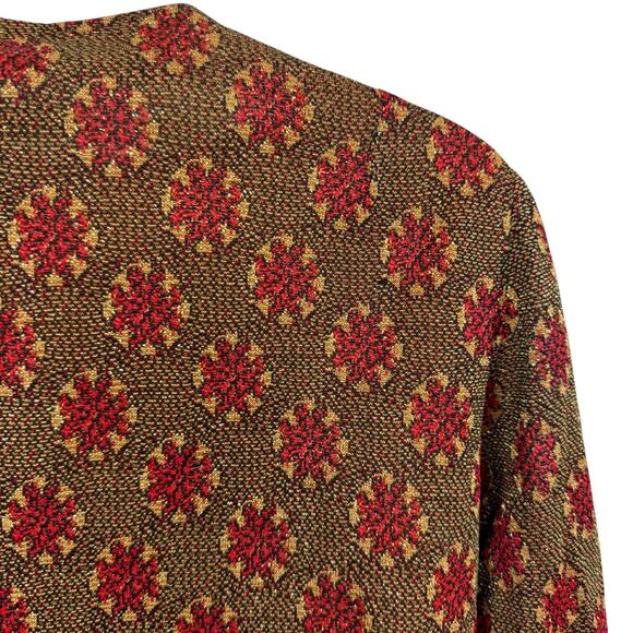 Unbranded Vintage Red Gold Metallic Cropped Bolero Jacket 1960s Lined sz S / M - Picture 13 of 15